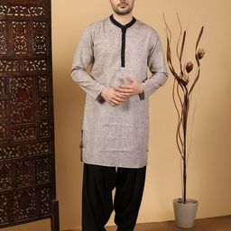 Kuons Avenue Mandarin Collar Cotton Straight Kurta-image-81