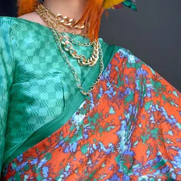 Mitera Abstract Printed Block Print Saree image 5
