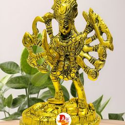 DARIDRA BHANJAN Gold-Toned Religious Divine Kali Mata Idol Showpiece-image-16