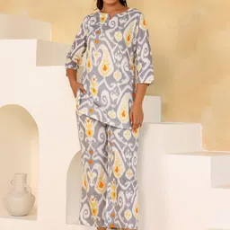 FLAVIA CREATION Printed Pure Cotton Tunic with Trouser-image-58