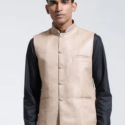 VASTRAMAY Woven Design Nehru Jacket-23