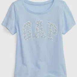 GAP Girls Logo Printed Relaxed-Fit Pure Cotton Round Neck T-Shirt-picture-7