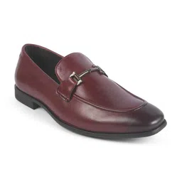 Tresmode Yobaa Wine Men's Leather Loafers-image-82