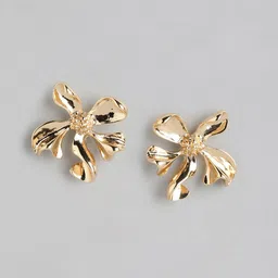 Forever New Gold Plated Floral Studs Earrings-53