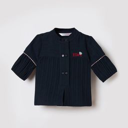 ELLE Mandarin Collar Cotton Top-picture-38