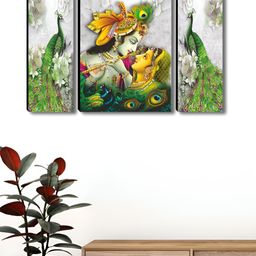 SAF Green & Yellow 3 Pieces Religious Canvas Wall Arts-picture-45