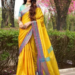 all about you Woven Design Zari Pure Silk Kanjeevaram Saree-17