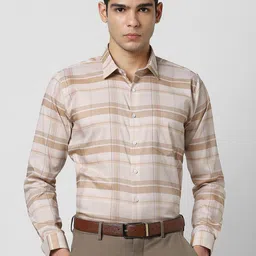Van Heusen Checked Long Sleeves Opaque Slim Fit Formal Shirt-image-85
