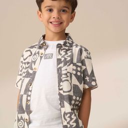 Angel & Rocket Boys Abstract Printed Spread Collar Cotton Casual Shirt-image-13