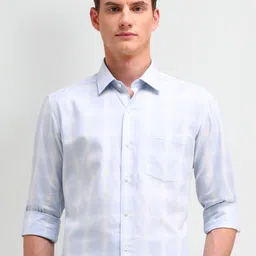 Arrow Men Slim Fit Spread Collar Checked Cotton Formal Shirt-picture-41