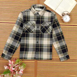 The Lion and The Fish Boys Comfort Opaque Checked Casual Shirt-picture-6