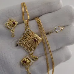 V.K.PAYAL.JEWELLERY Gold-Plated Artificial Stones Studded Necklace & Earrings-picture-46