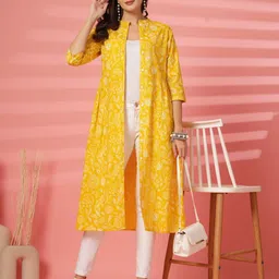 SUBAGI FASHION Women Printed Longline Button Shrug-34