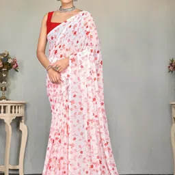 Garden Vareli Floral Printed Pure Georgette Saree-picture-19