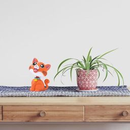 AUGEN Orange Colored Cat Bobblehead Showpieces-picture-0