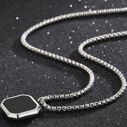 Roadster Silver-Plated Stainless Steel Square Shaped Pendant With Chain-image-12