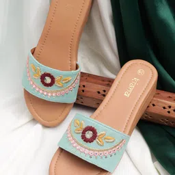 Kiana House Of Fashion Women Embellished Ethnic Sandals-23