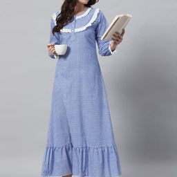 SEPHANI Checked Maxi Nightdress-image-72