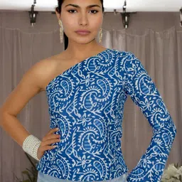 JAIPUR HAND BLOCK Women Off-Shoulder Cotton Top-image-108