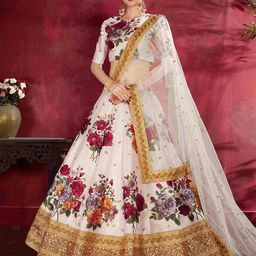 ETHNIC PLUS Embellished Sequinned Semi-Stitched Lehenga & Unstitched Blouse With Dupatta-image-44