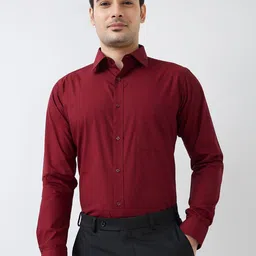 Raymond Men Solid Slim Fit Regular Sleeves Formal Shirt-image-52