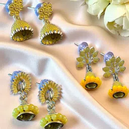 AccessHer Gold-Plated Artificial Stones Brass Earrings-picture-26