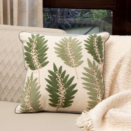 hom&us Beige & Green Floral Square Cushion Covers-32