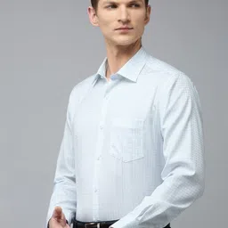 Van Heusen Custom Fit Opaque Checked Pure Cotton Formal Shirt-image-88