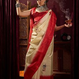 Saree mall Ethnic Motifs Printed Durga Puja Saree-image-40