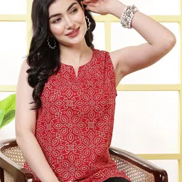KALAMIR Women Viscose Rayon Ethnic Motifs Printed Top-picture-19