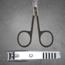 basicare Set Of 2 Rubber Grip Handle Nail Scissors With Precision Blades Nail Clipper image 3