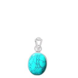 GenZcomplex Silver-Plated Turquoise Oval Pendant-15