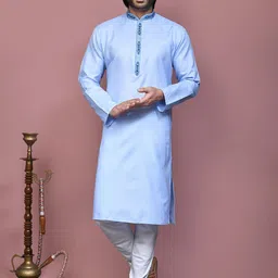 RANAK Men Regular Pure Cotton Kurta with Pyjamas-picture-47