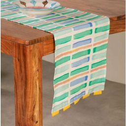 FREEDOM TREE Blue & Green Printed Cotton Duck Table Runner-image-31