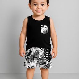 Yoonikk Kids Printed Round Neck Pure Cotton T-Shirt With Shorts-image-21