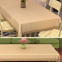 RUBOXA Beige Set of 2 Anti-Skid Cotton 6-Seater Table Cover-14