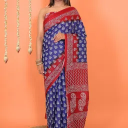 Ravi Janki Suit & Sarees Floral Printed Pure Cotton Saree-picture-9