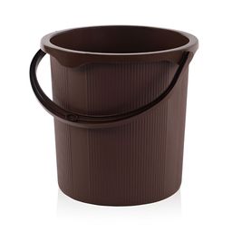 Aura Brown Striped Plastic Bath Accessories Set-image-81