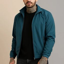 Men Solid Bomber Jacket-image-35