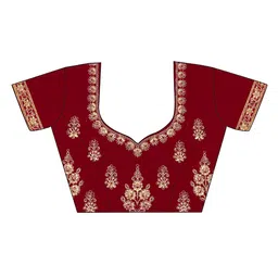 MANVAA Embroidered Thread Work Semi-Stitched Lehenga & Unstitched Blouse With Dupatta image 5