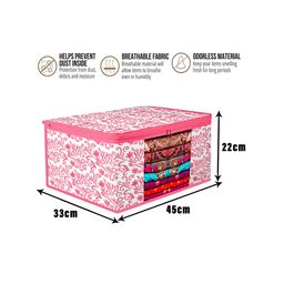 Kuber Industries Pink 6 Pieces Printed Saree Organisers image 3