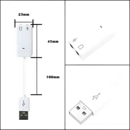 SDMINITEK Channel Audio USB Sound Card with 3.5mm Headphone & Microphone Socket 011 Compatible with Windows, Mac, macOS, Linux, PS4, PS5 Plug & Play Aluminum Sound Card image 2