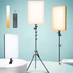 DawnRays 19 inch LED Panel Camera Light 3 Colors Dimmable Studio Vlog Camera Light Flash-20
