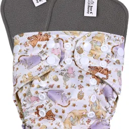 Washable Reusable Cloth Diaper,Free Size|for Kids 0-3 Yrs|1 Diaper & 2 insert-1