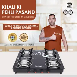 Surya Primecook Manual Cute Design Toughened Glass Gas Stove Glass Manual Gas Stove-14