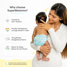 superbottoms Freesize UNO SuperSoft Cloth Diaper with Velcro | With Insert & Extra Booster image 5