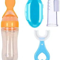 Baby Food Feeder Spoon Feeder, Finger Brush, U Shape Brush- Silicone-image-24