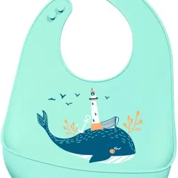 Baby Silicon Bib with Pocket Waterproof Adjustable Feeding Bibs Ideal for weaning Babies (Aquamarine, 1Pc)-21