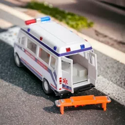 Ambulance Toy, Openable Tail Gate Stretcher Saline, Pull Back-10