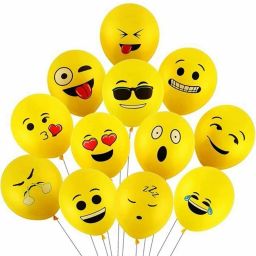 Solid Emoji Printed Balloons/Emoji Balloons for Decoration/Smiley Emoji/Emoji Balloons for Decoration Under 100/emoji Balloons for Birthday Party, Baby Shower Party Decoration (Set of 25) Balloon-0